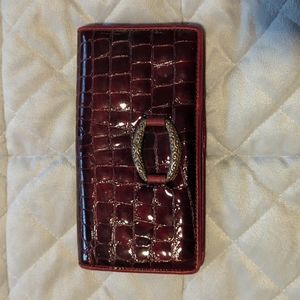 Brighton Burgundy Wallet Shiny Croc